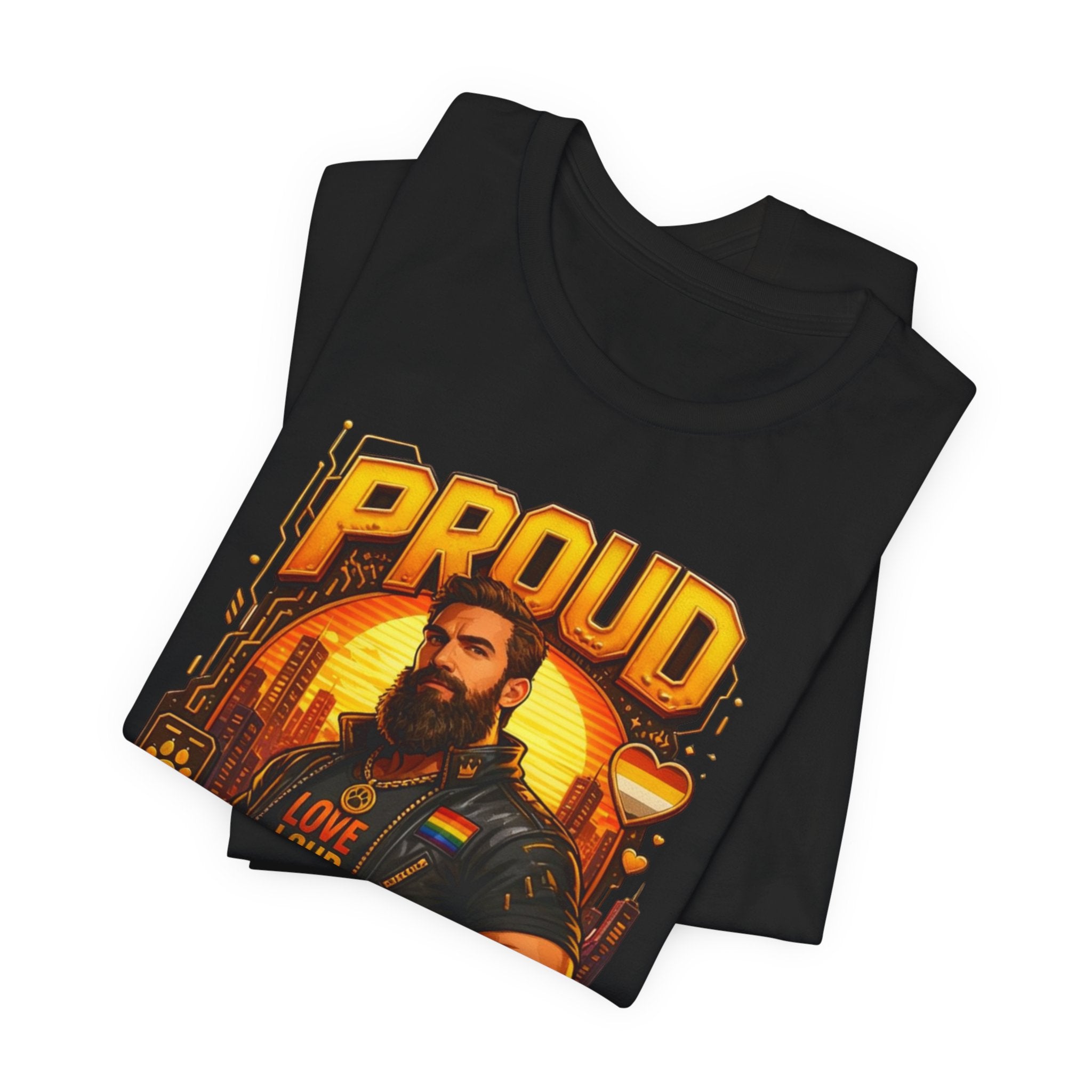 Proud Bear T-Shirt – Vintage Biker ‘Love Loud’ Graphic Tee