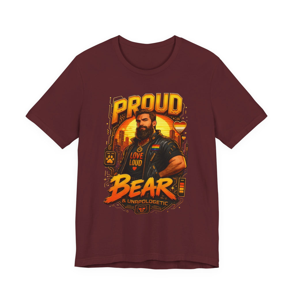 Proud Bear T-Shirt – Vintage Biker ‘Love Loud’ Graphic Tee