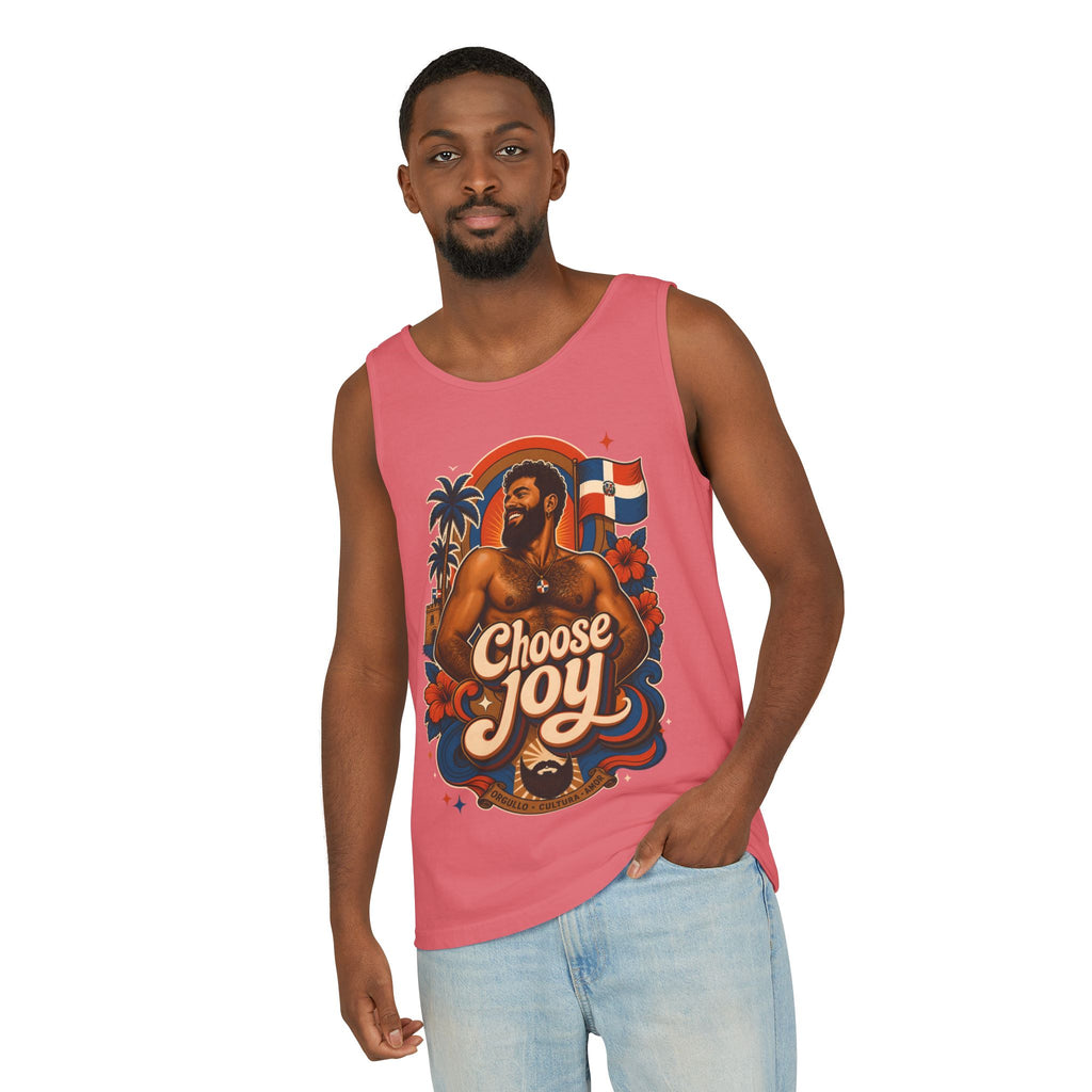 Choose Joy Tank Top — Vintage Tropical Pride Graphic Tank