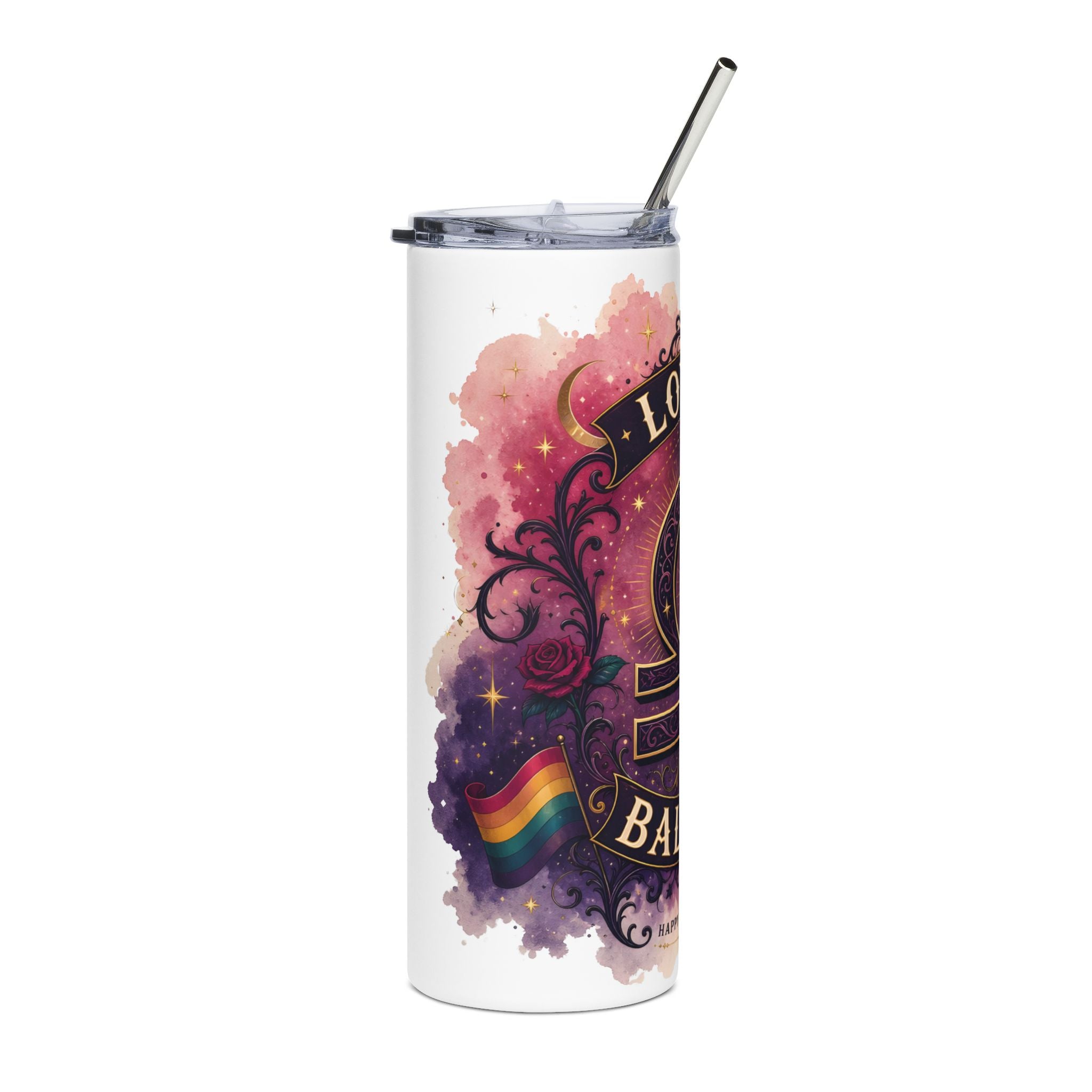 Tumbler — "Love Is Balance" Rainbow Pride 20oz Stainless Steel Tumbler