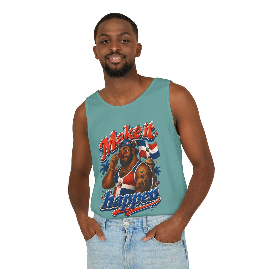Make It Happen Tank Top — Retro Patriotic Motivational Muscle Tee