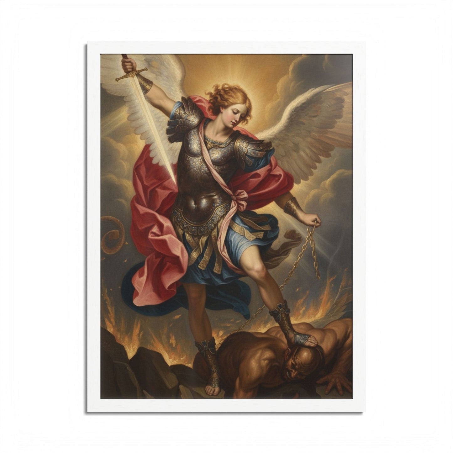 Saint Michael Framed Poster — Archangel Wall Art Print