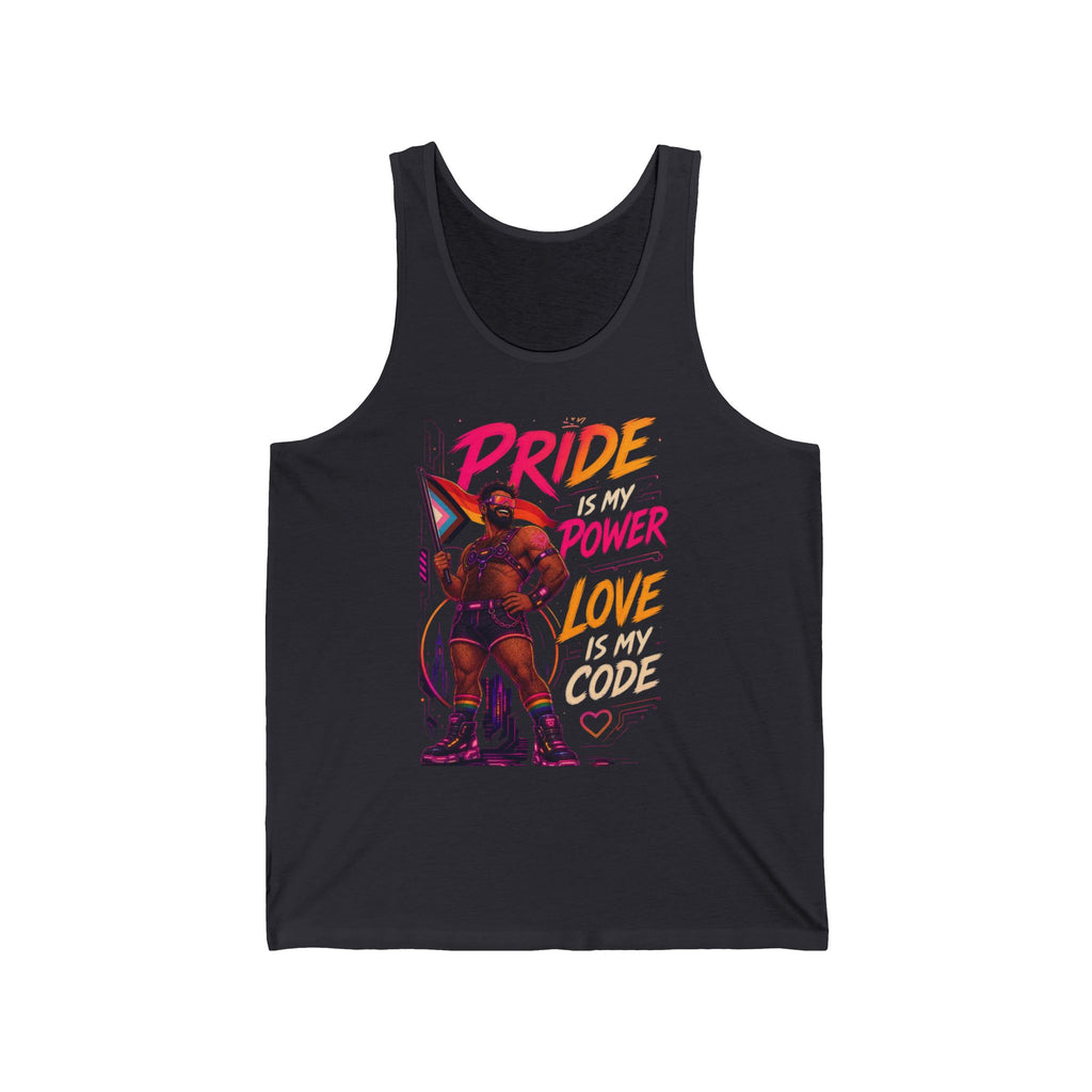 Pride Power Love Tank Top — LGBTQ+ Celebration Rainbow Graphic Tank