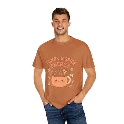 Pumpkin Spice Energy T-Shirt | Fall Fashion | Cute Autumn Tee | Cozy Seasonal Apparel | Perfect Gift for Coffee Lovers
