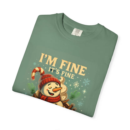 Funny Holiday T-Shirt: I'm Fine, Just Having a Meltdown, Unisex Gift, Christmas Humor Top, Seasonal Tee, Lighthearted Apparel