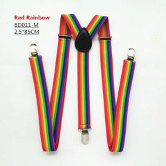 Colorful Stripes Rainbow Suspenders