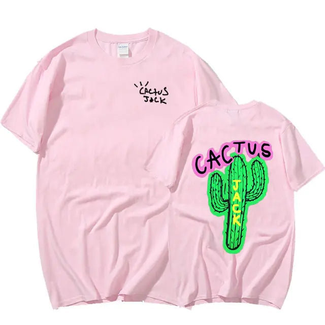 Camisetas harajuku con estampado de cactus para parejas