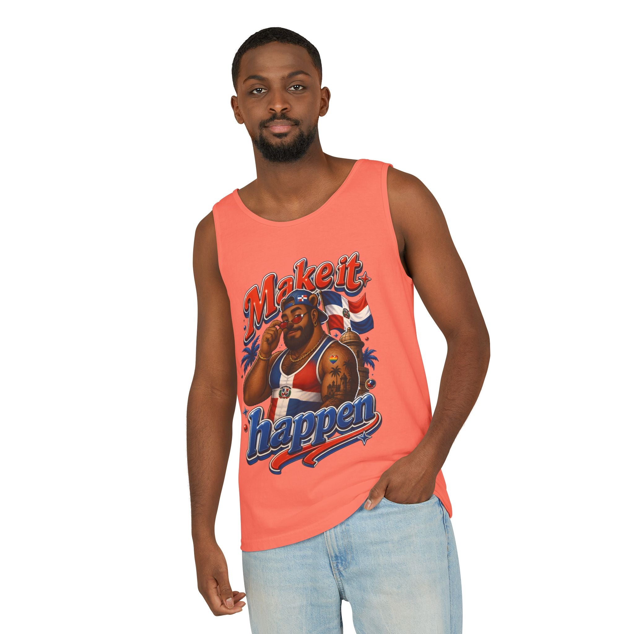 Make It Happen Tank Top — Retro Patriotic Motivational Muscle Tee