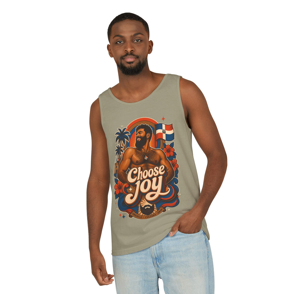 Choose Joy Tank Top — Vintage Tropical Pride Graphic Tank