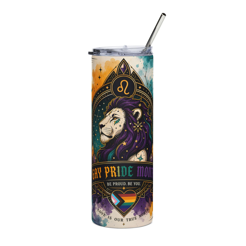 Leo Pride Stainless Steel Tumbler — 20oz Gay Pride Lion Design