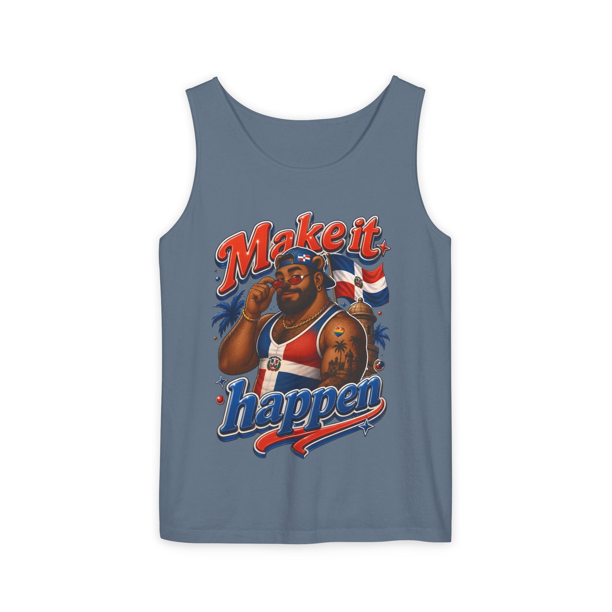 Make It Happen Tank Top — Retro Patriotic Motivational Muscle Tee