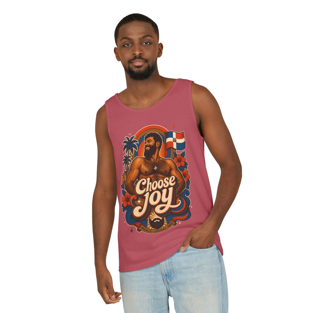 Choose Joy Tank Top — Vintage Tropical Pride Graphic Tank