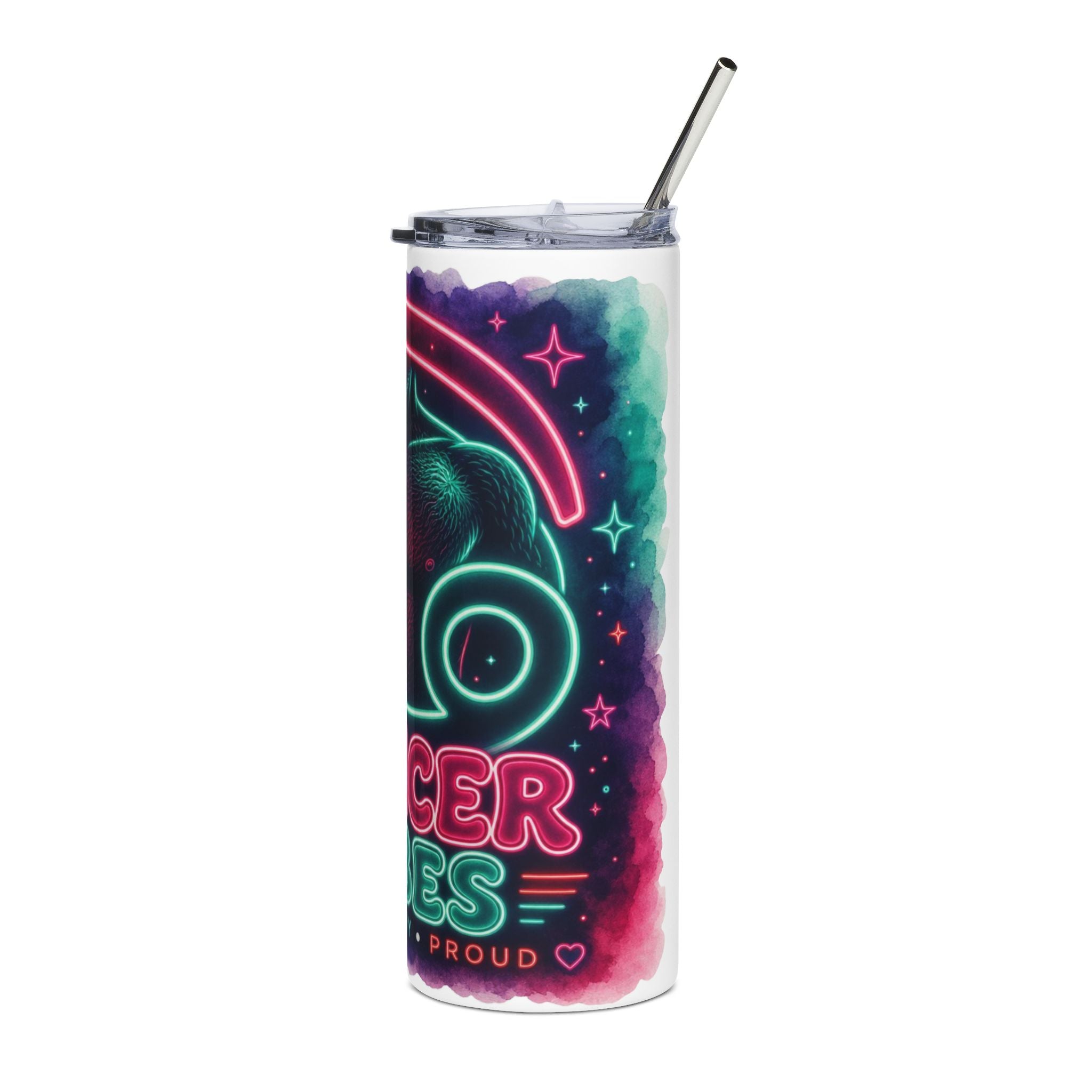 Cancer Vibes Neon Zodiac 20oz Stainless Tumbler