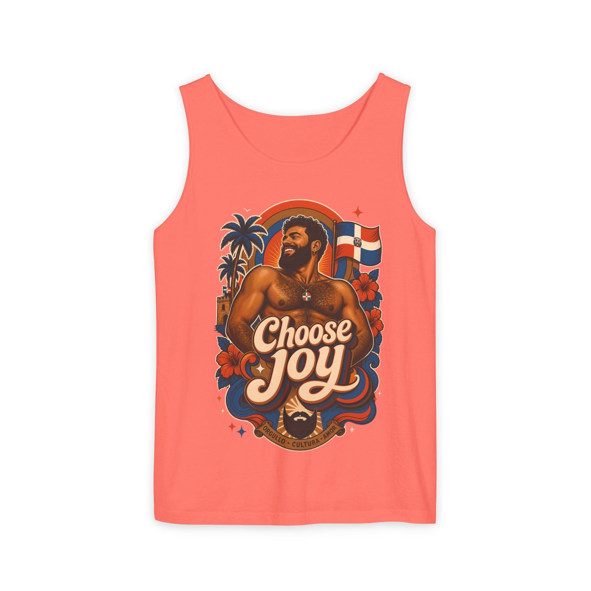 Choose Joy Tank Top — Vintage Tropical Pride Graphic Tank