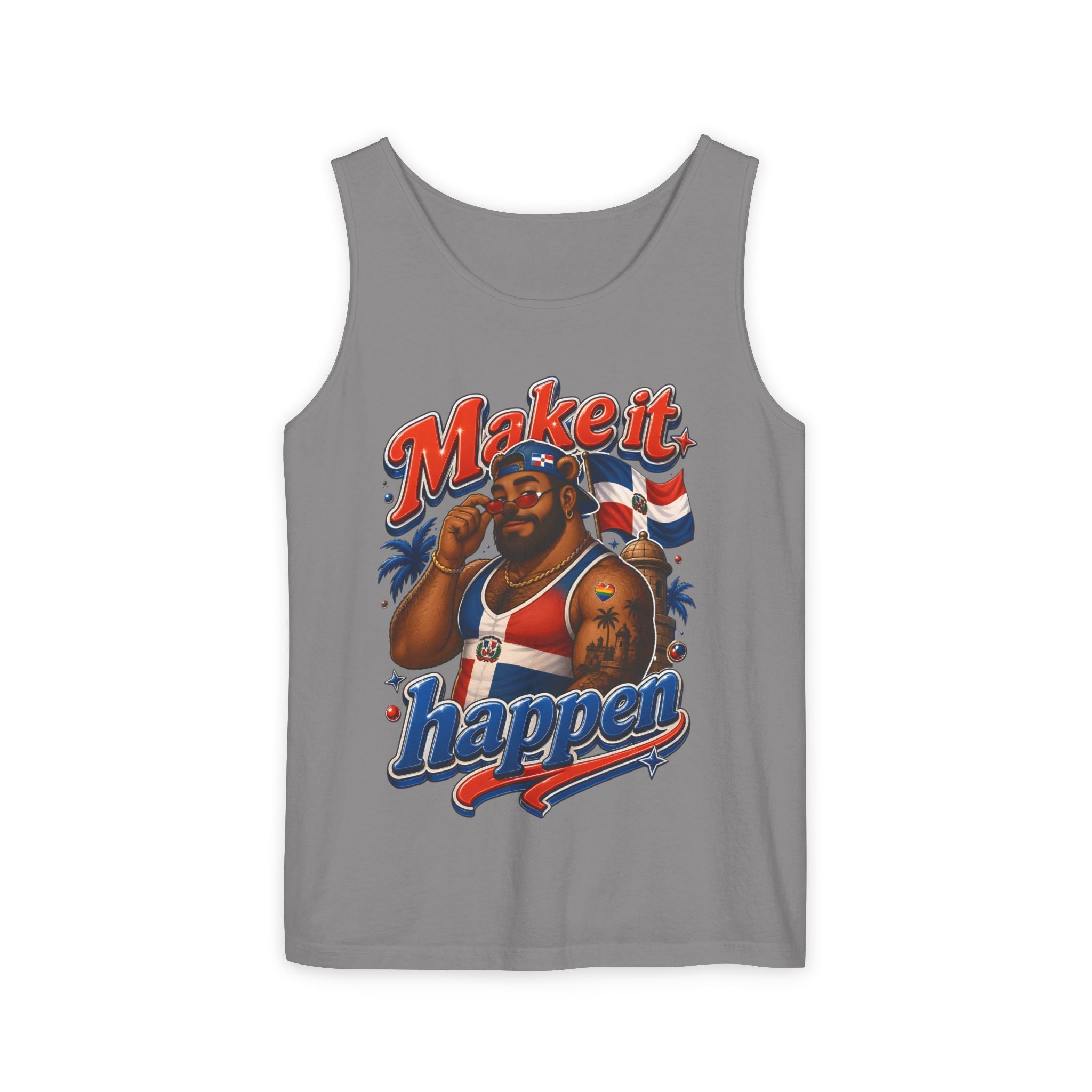 Make It Happen Tank Top — Retro Patriotic Motivational Muscle Tee