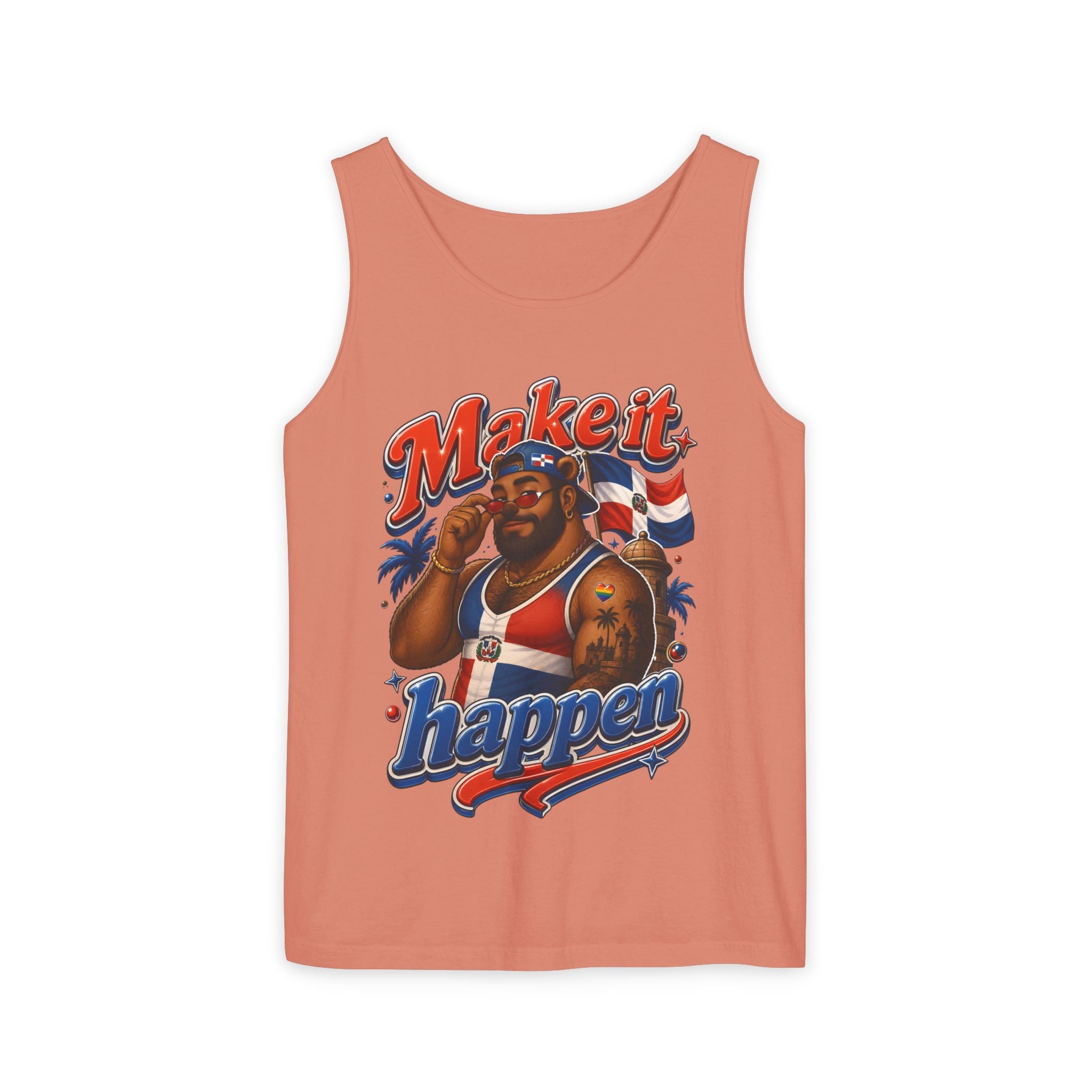 Make It Happen Tank Top — Retro Patriotic Motivational Muscle Tee