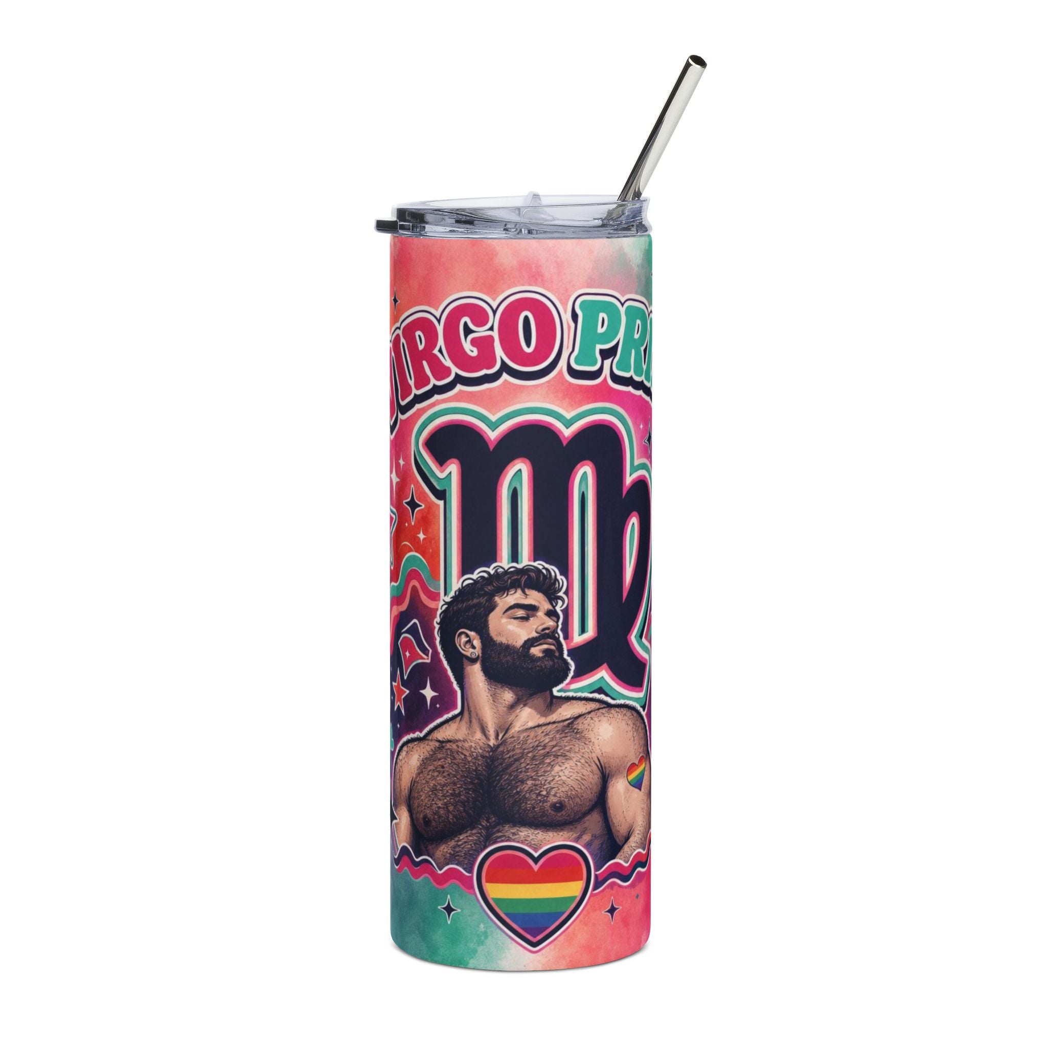 Virgo Pride 20oz Stainless Steel Tumbler — Rainbow Zodiac Drink Cup
