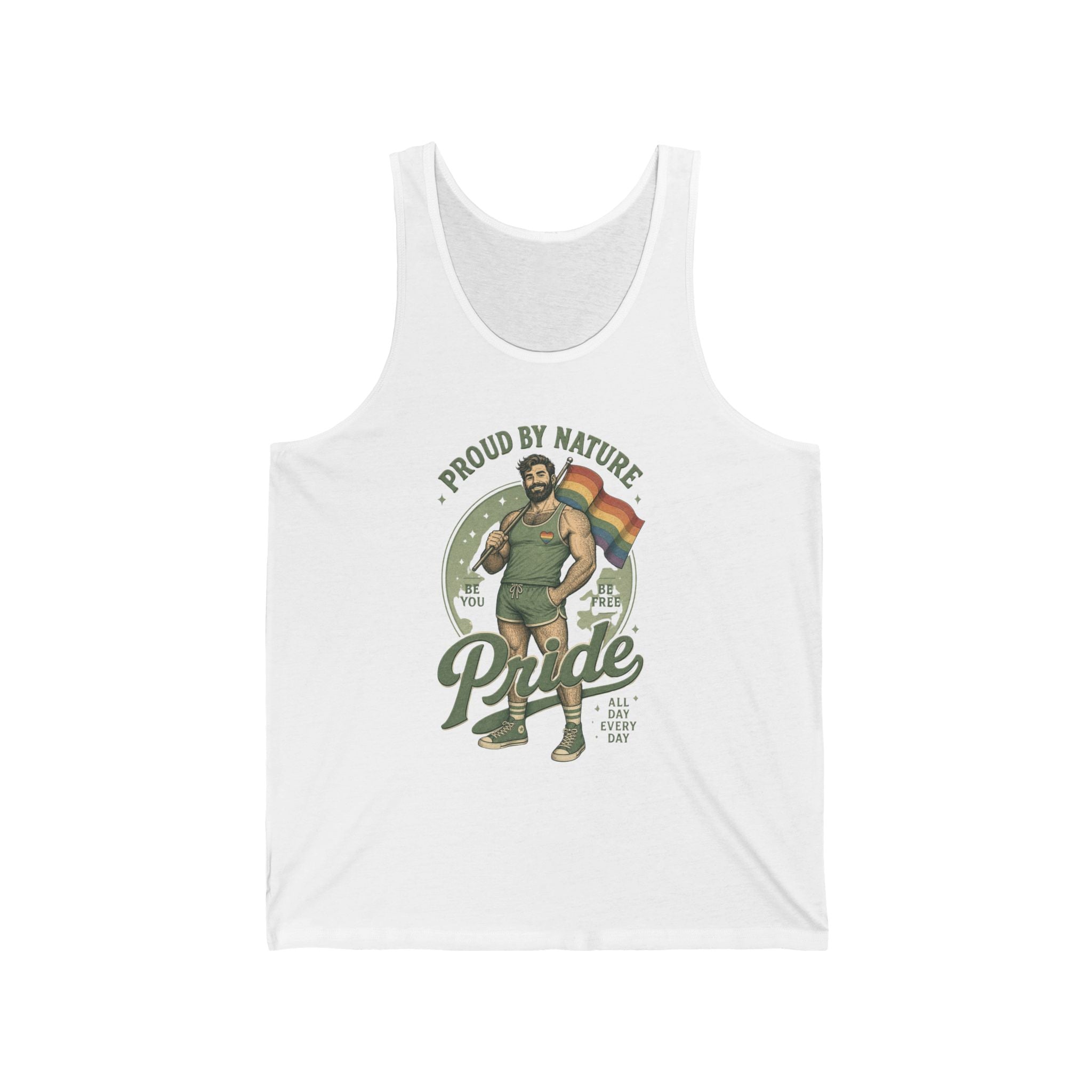 Pride Bear 'Proud By Nature' Tank Top – LGBTQ+ Rainbow Gay Pride Tank