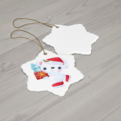 Festive Ice Skating Polar Bear Ornament - Cute Christmas Decoration for Holiday Cheer