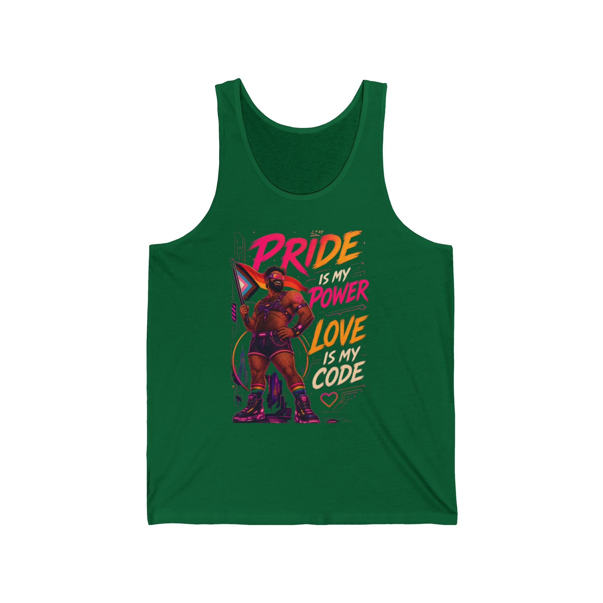 Pride Power Love Tank Top — LGBTQ+ Celebration Rainbow Graphic Tank
