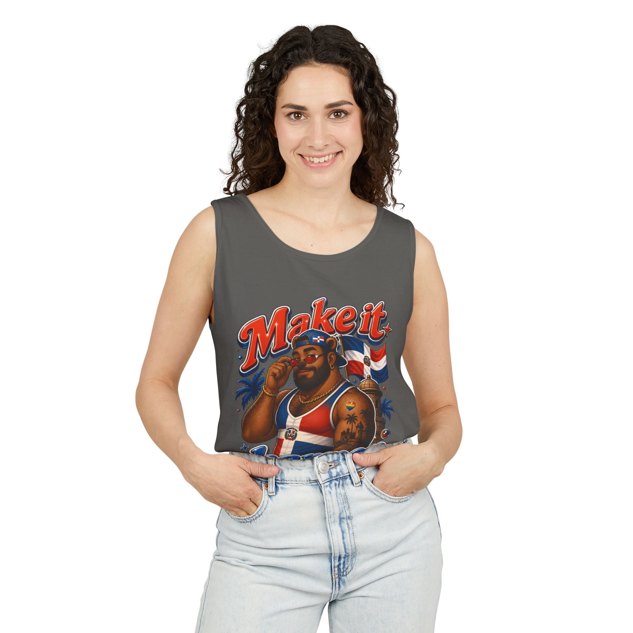 Make It Happen Tank Top — Retro Patriotic Motivational Muscle Tee
