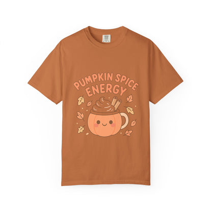 Pumpkin Spice Energy T-Shirt | Fall Fashion | Cute Autumn Tee | Cozy Seasonal Apparel | Perfect Gift for Coffee Lovers