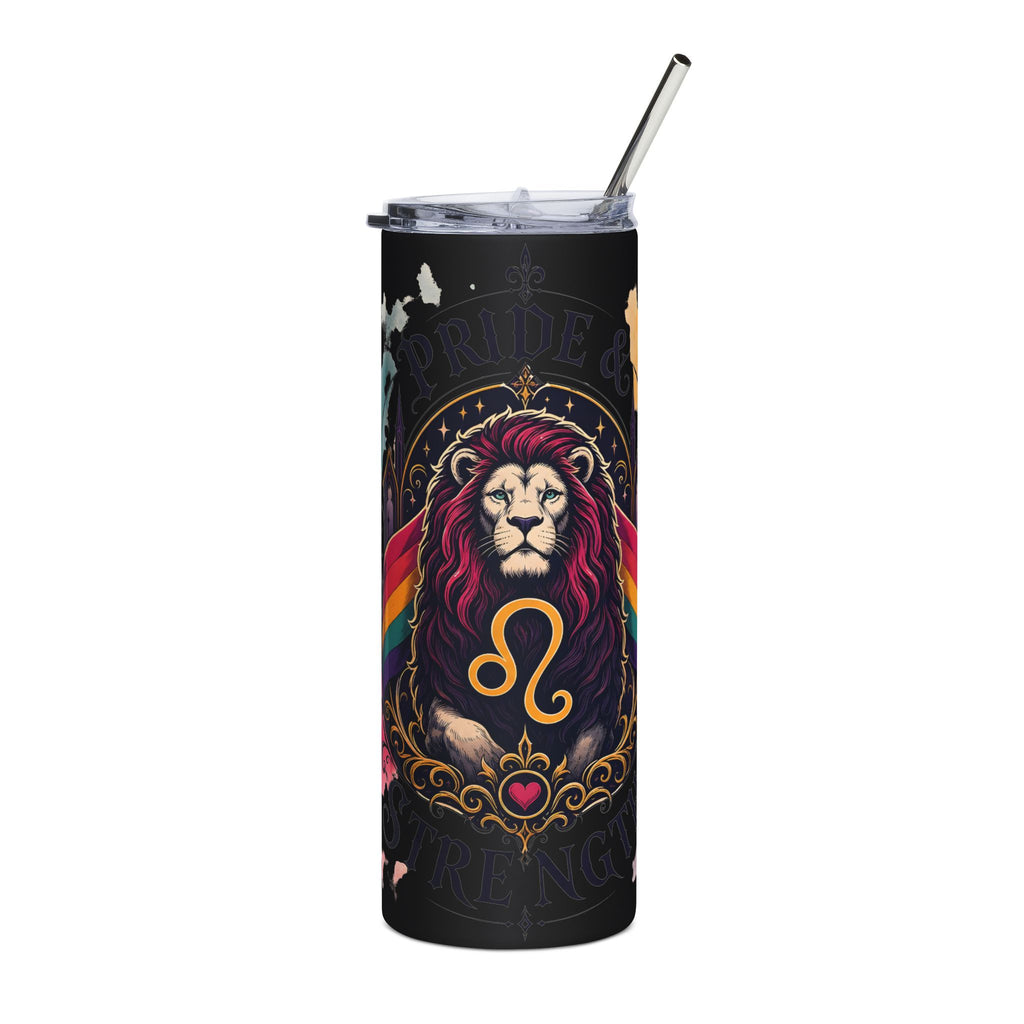 Leo Pride Stainless Steel Tumbler — 20oz Lion 'Pride & Strength' Travel Cup