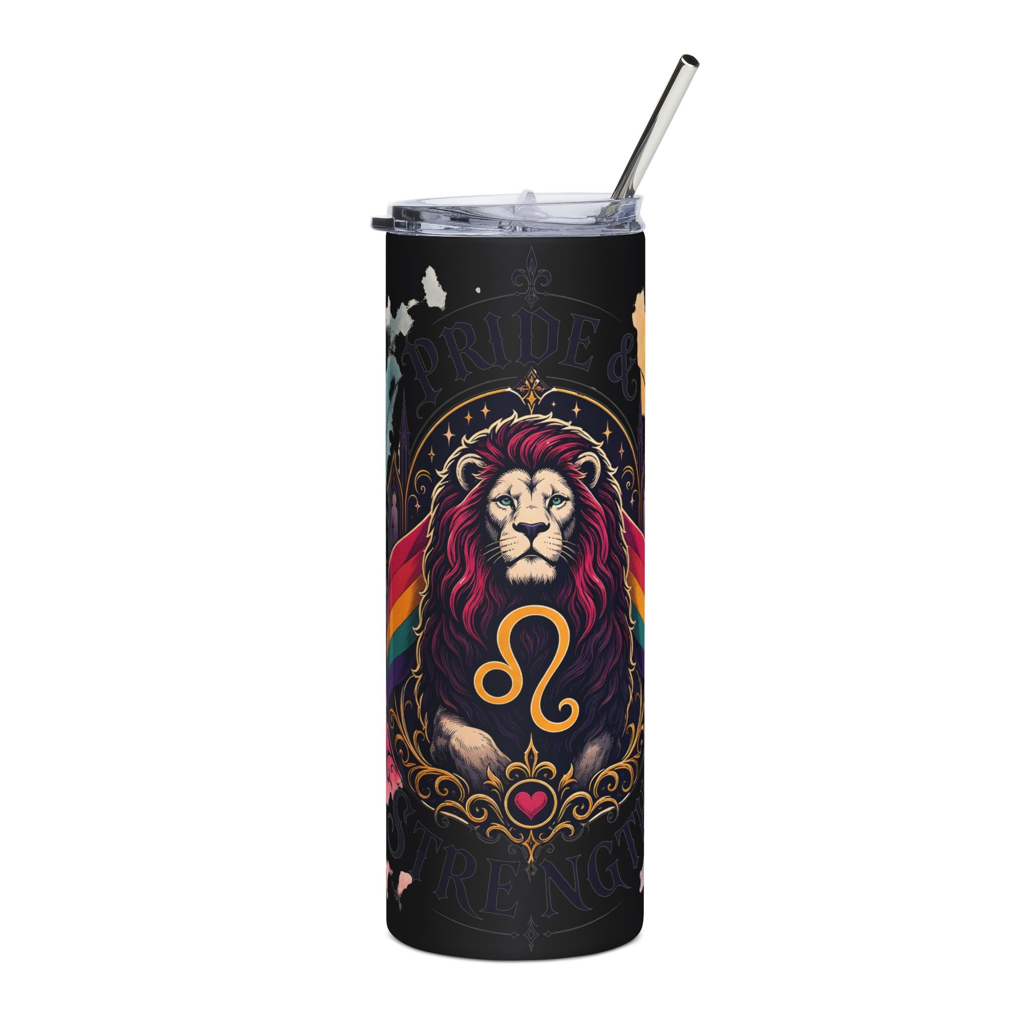 Leo Pride Stainless Steel Tumbler — 20oz Lion 'Pride & Strength' Travel Cup
