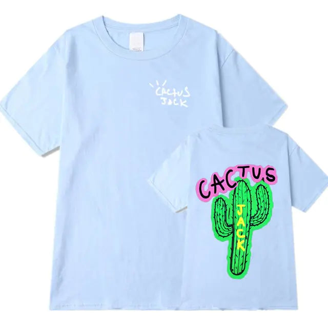 Camisetas harajuku con estampado de cactus para parejas