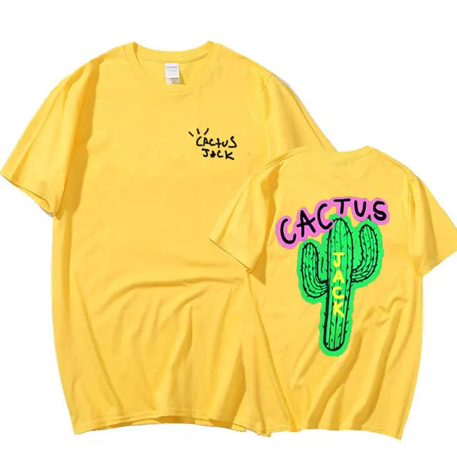 Camisetas harajuku con estampado de cactus para parejas