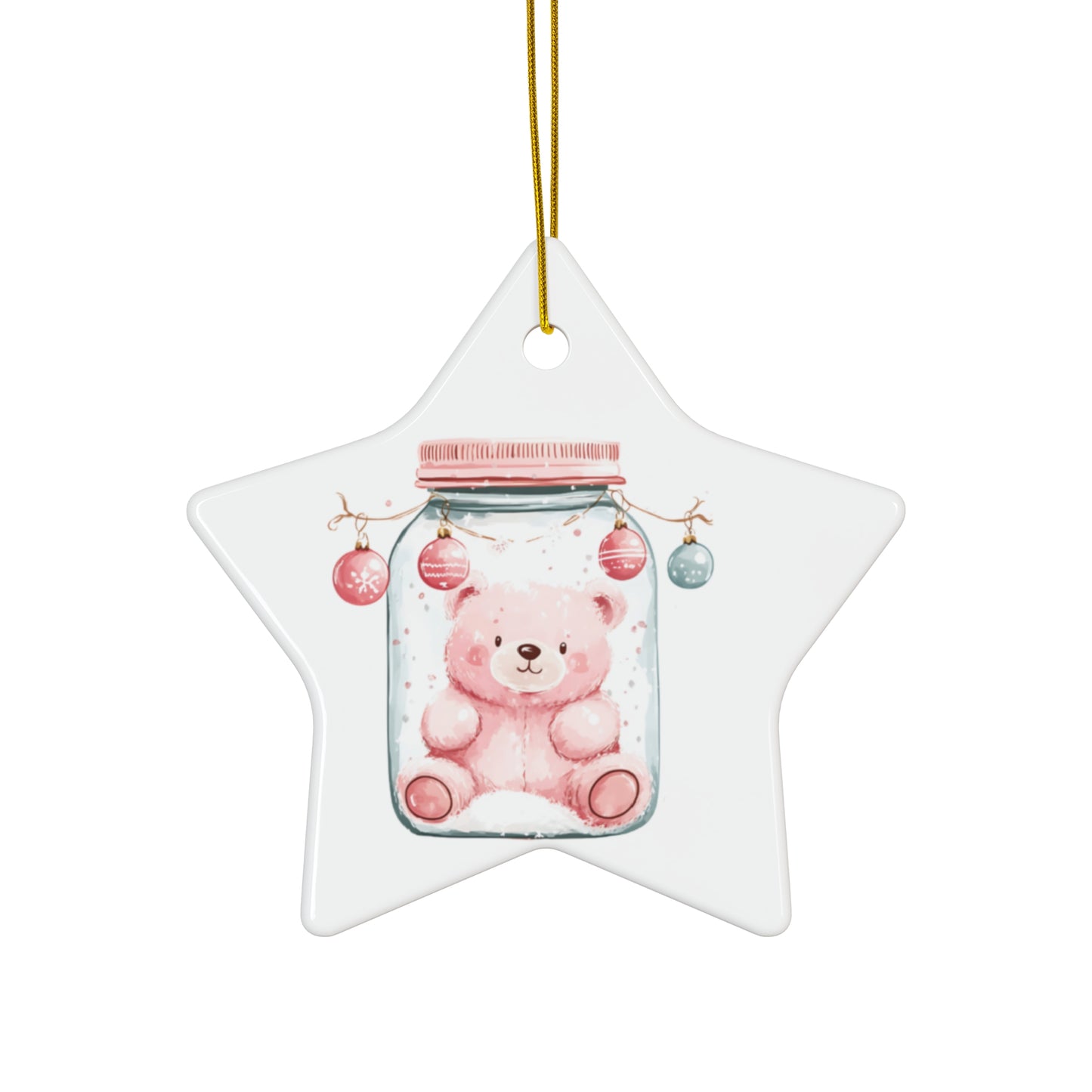 Adorable Teddy Bear Jar Ornament: Perfect for Holiday Décor and Gifts