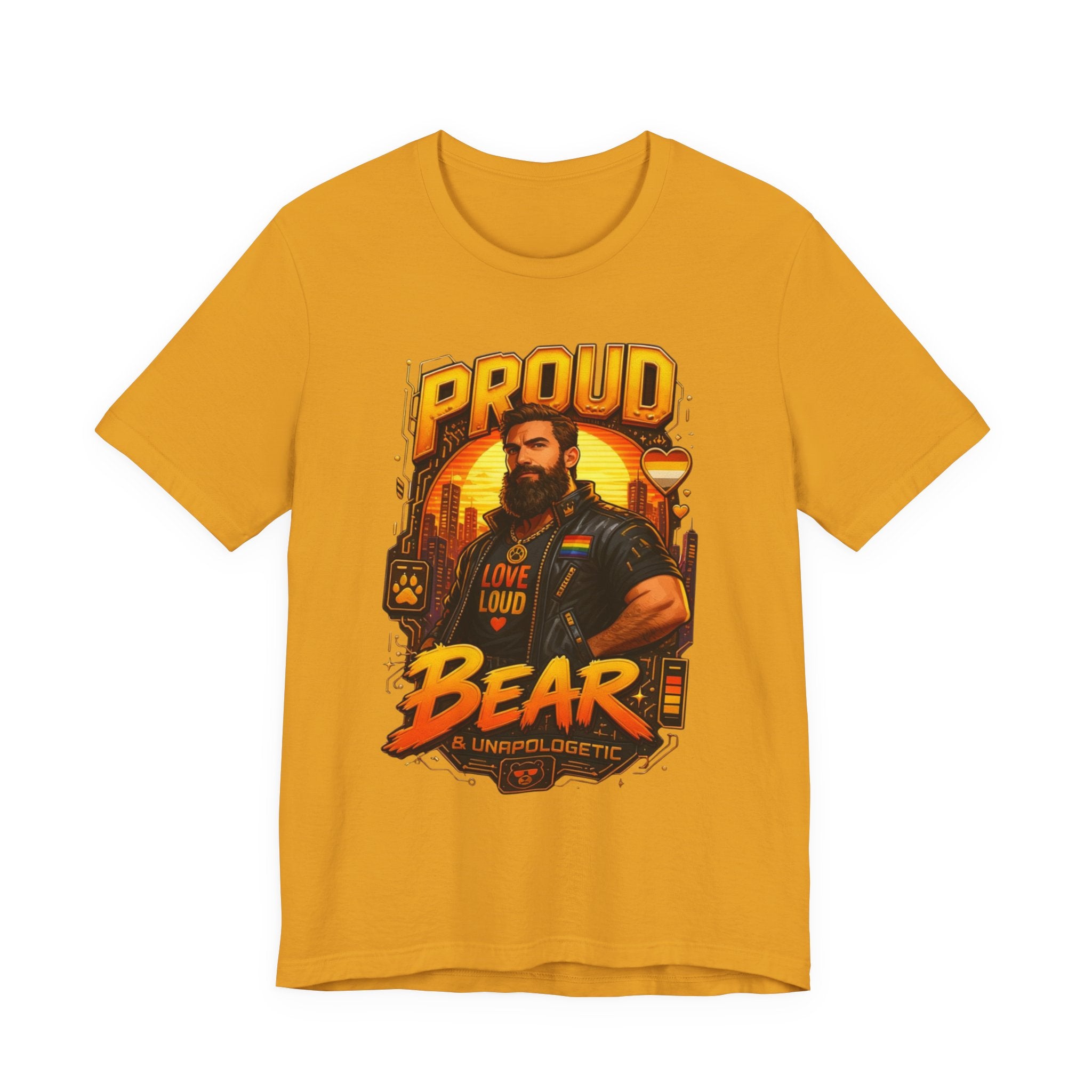 Proud Bear T-Shirt – Vintage Biker ‘Love Loud’ Graphic Tee