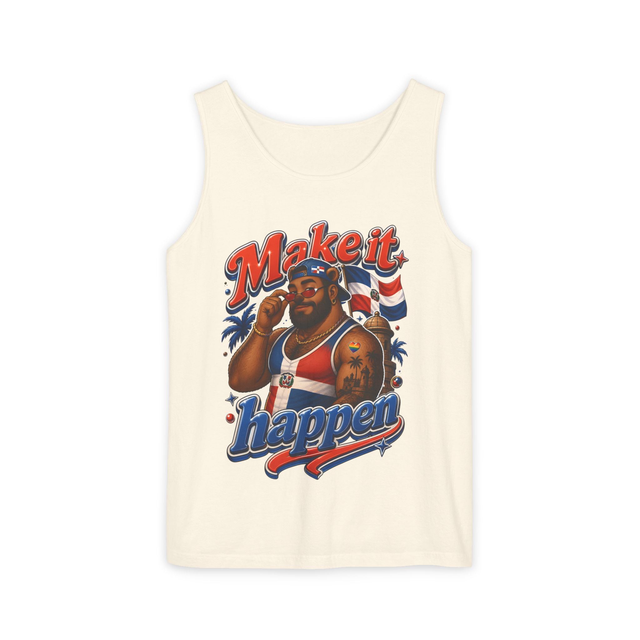 Make It Happen Tank Top — Retro Patriotic Motivational Muscle Tee