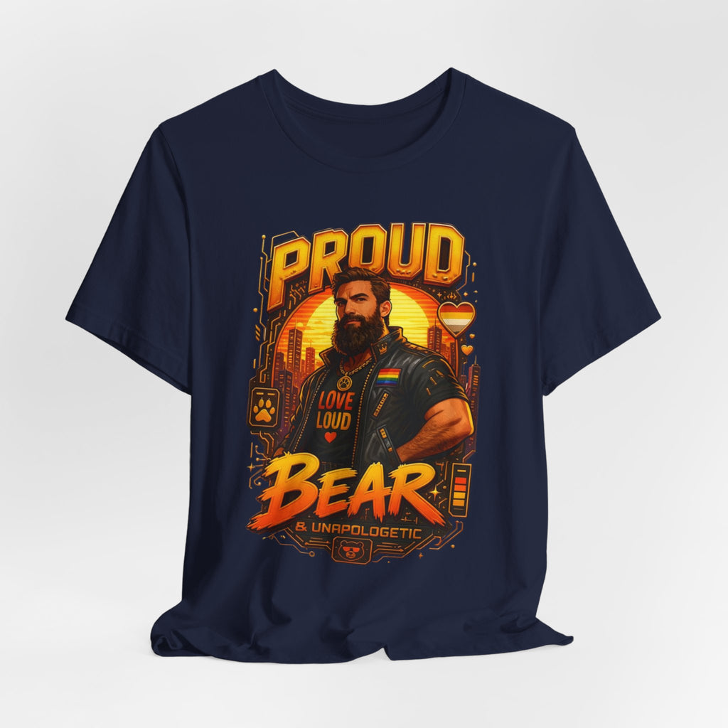 Proud Bear T-Shirt – Vintage Biker ‘Love Loud’ Graphic Tee