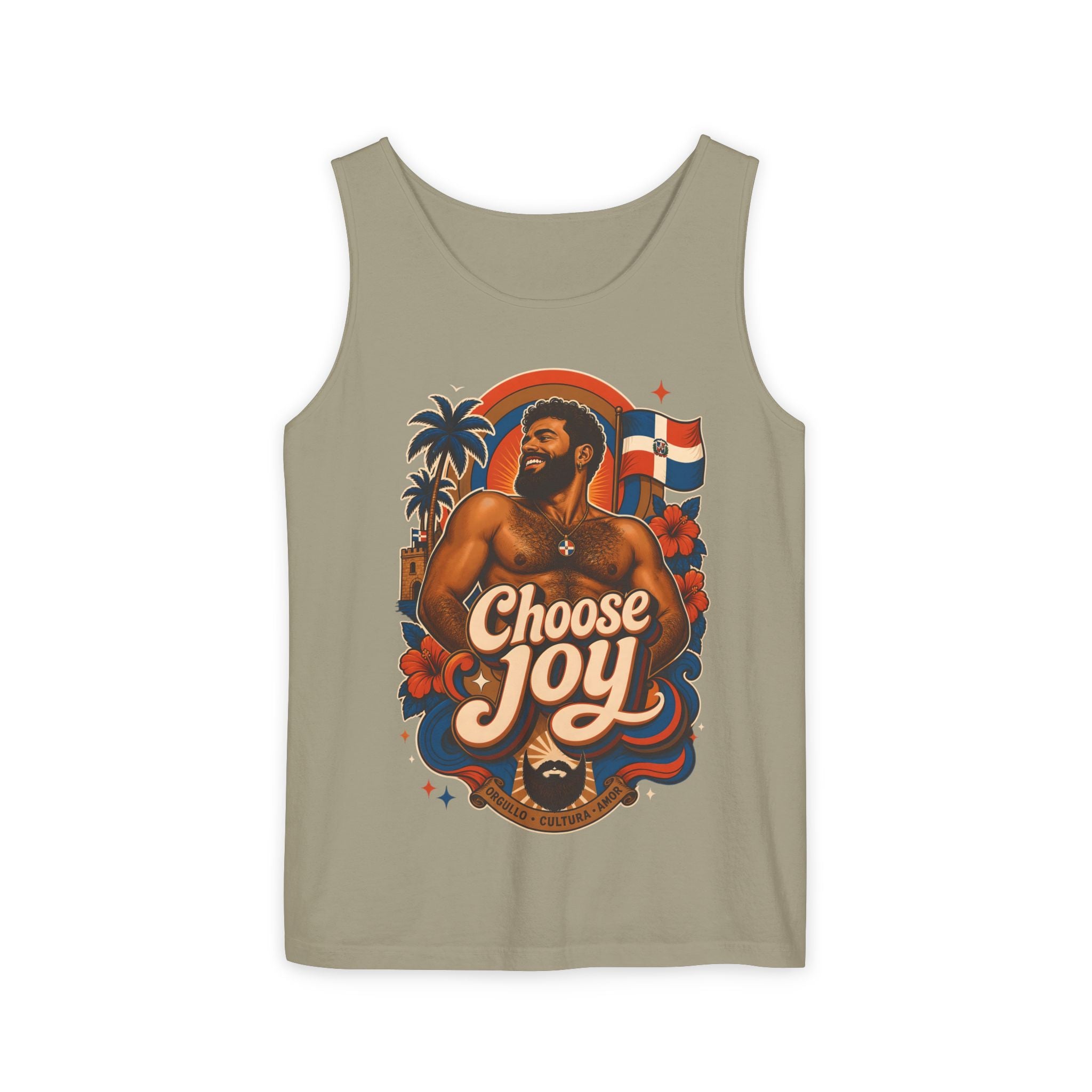Choose Joy Tank Top — Vintage Tropical Pride Graphic Tank
