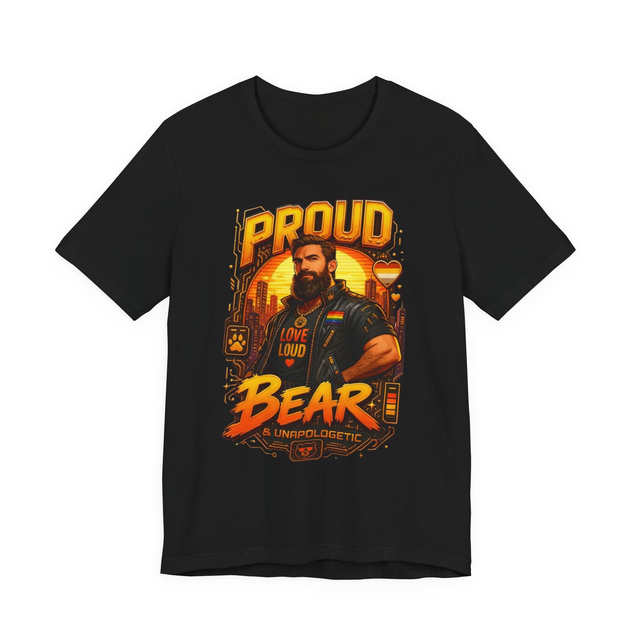 Proud Bear T-Shirt – Vintage Biker ‘Love Loud’ Graphic Tee