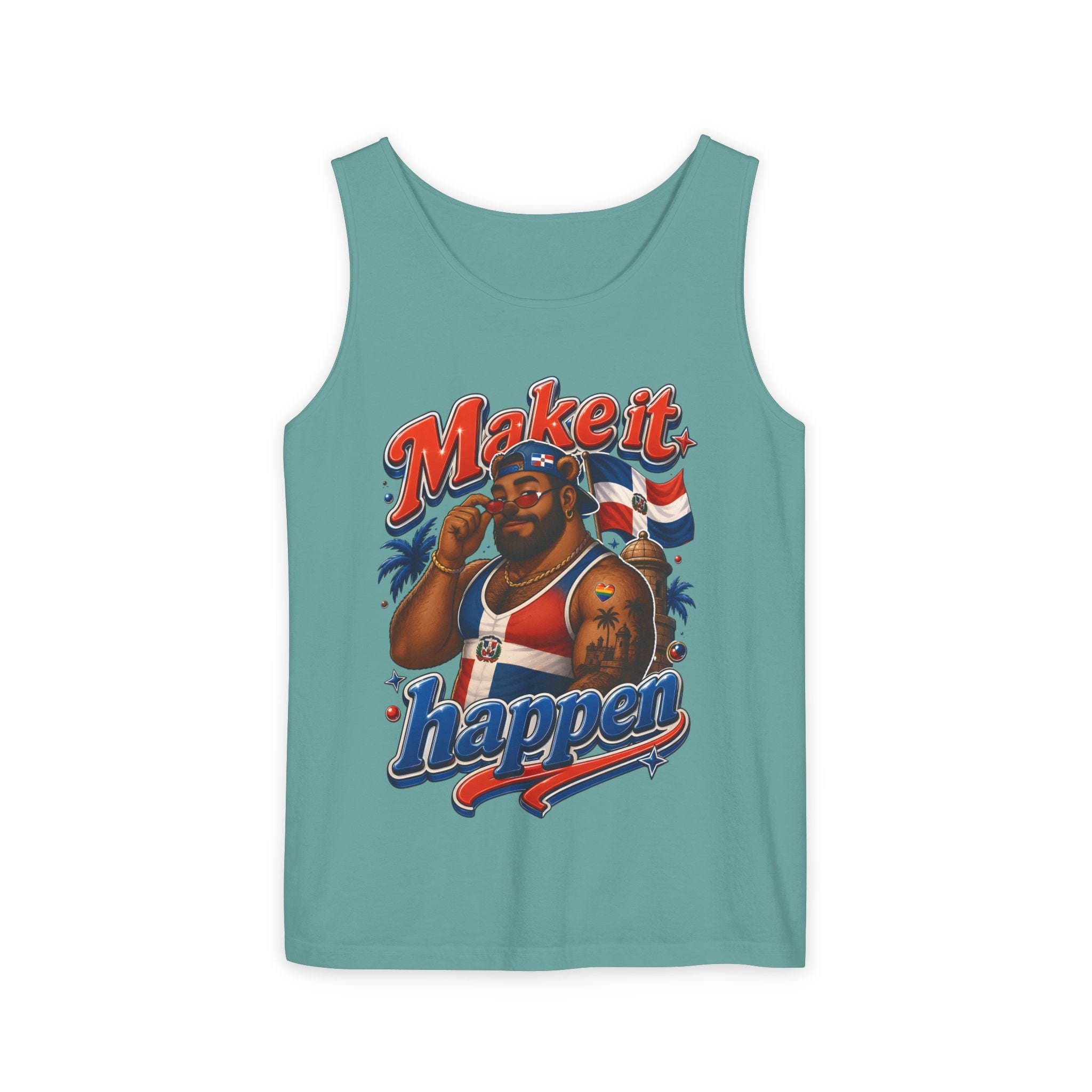 Make It Happen Tank Top — Retro Patriotic Motivational Muscle Tee
