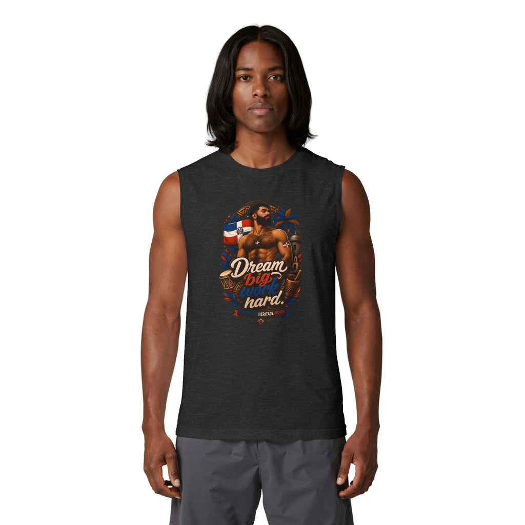 Dream Big Hard Muscle Tank — Retro Patriotic Surf Graphic Tank Top