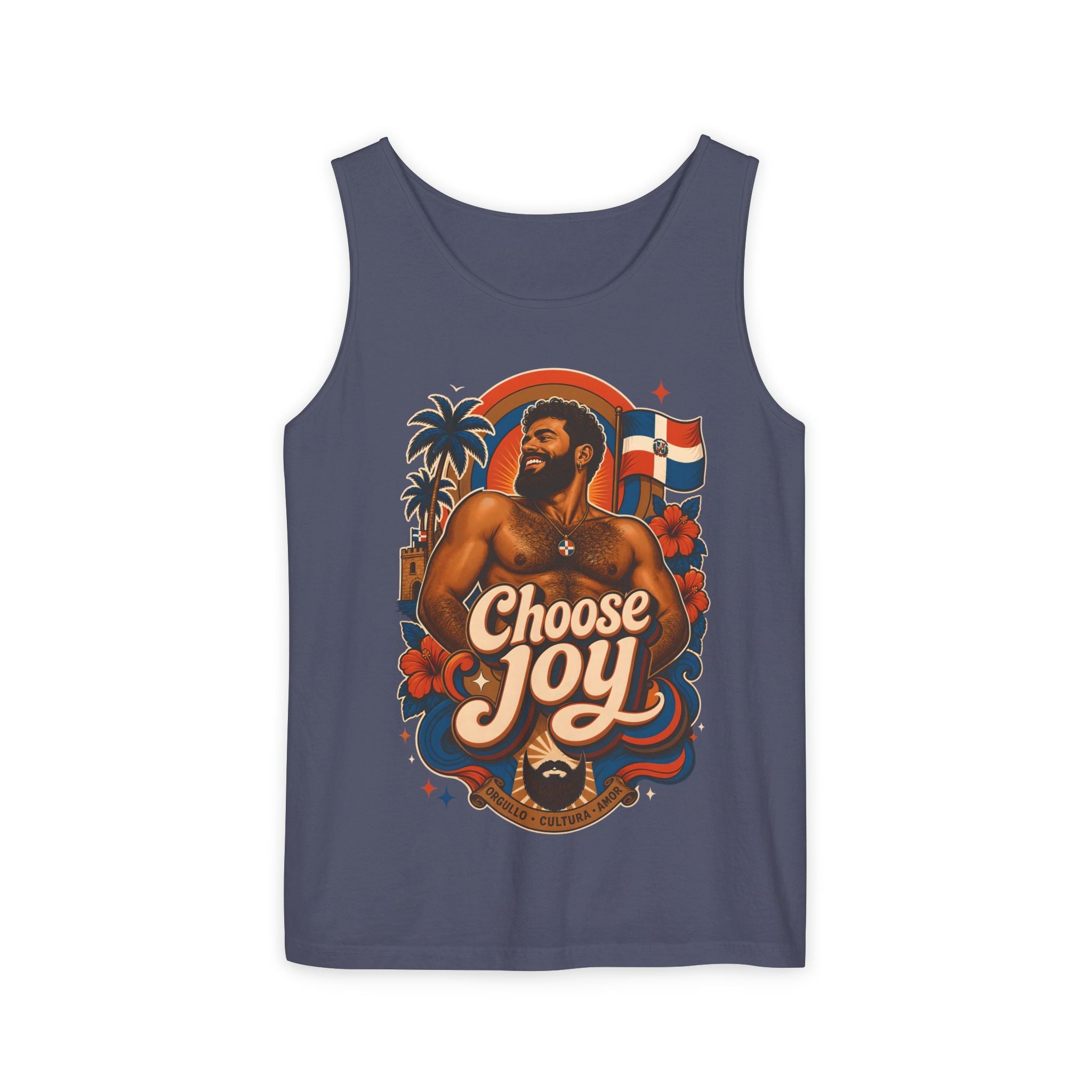 Choose Joy Tank Top — Vintage Tropical Pride Graphic Tank
