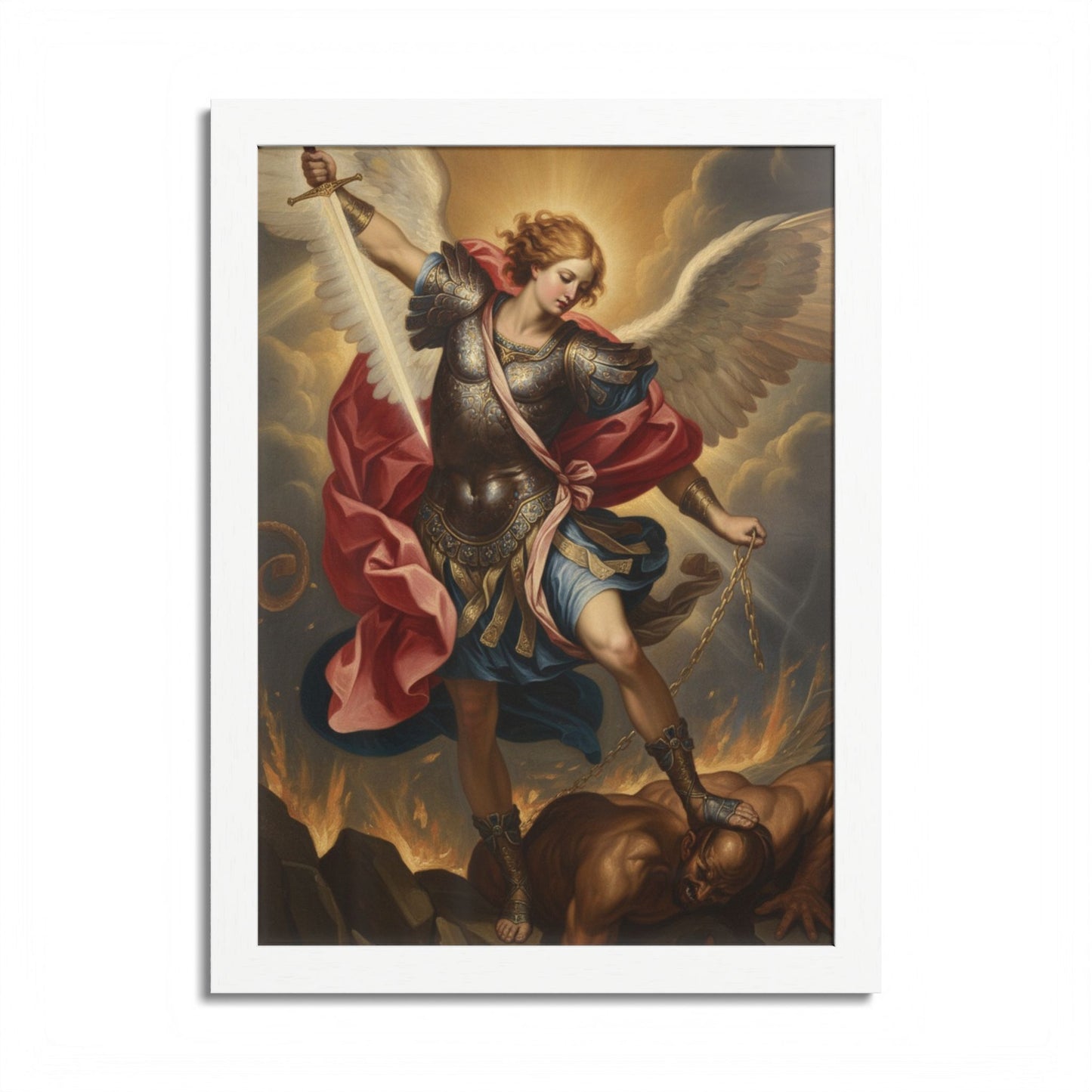 Saint Michael Framed Poster — Archangel Wall Art Print