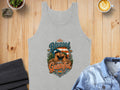 Gray tank top with "Blessed and Grateful" text and a colorful graphic of two men kissing.