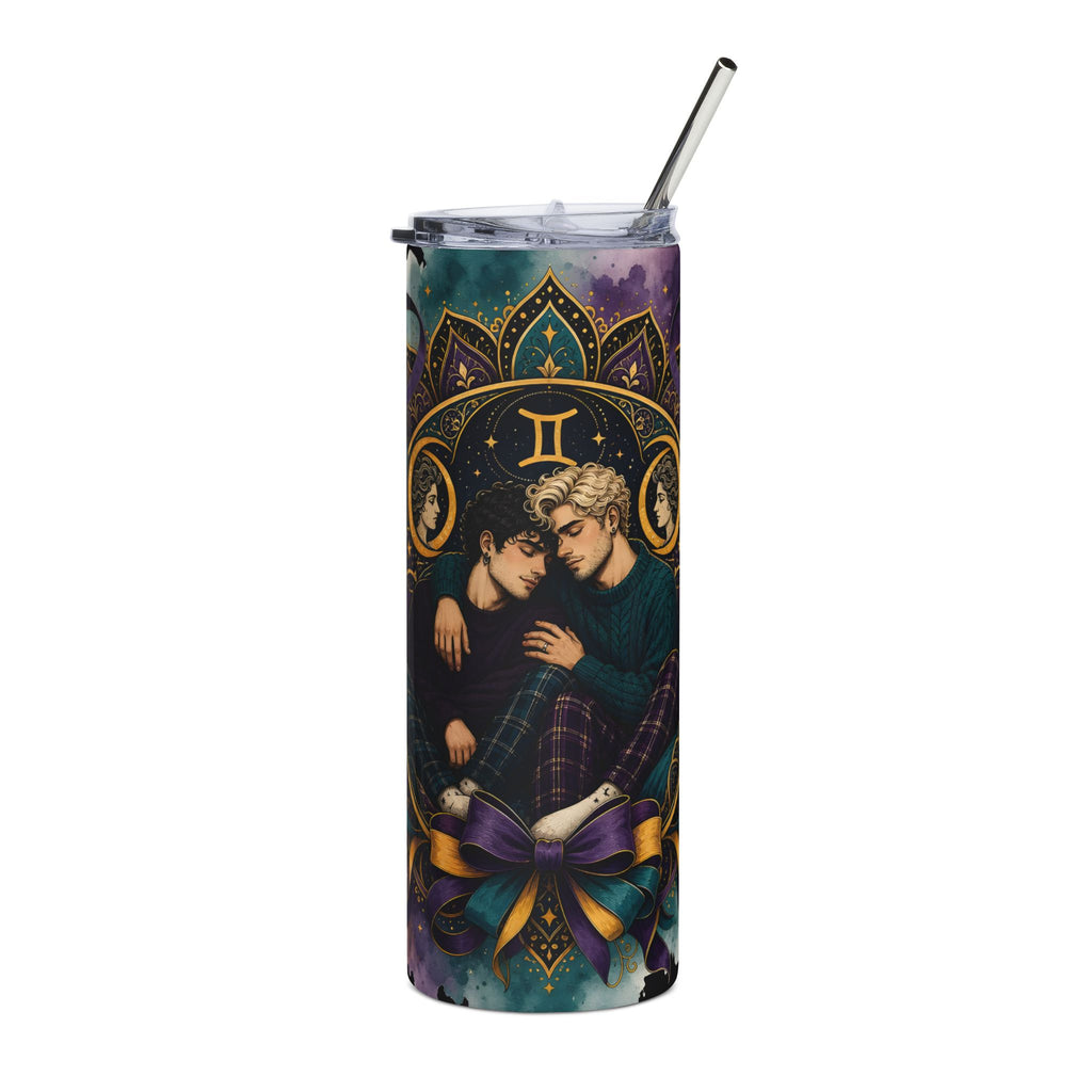Gemini Zodiac 20oz Stainless Tumbler — Cozy Couple Astrology Design