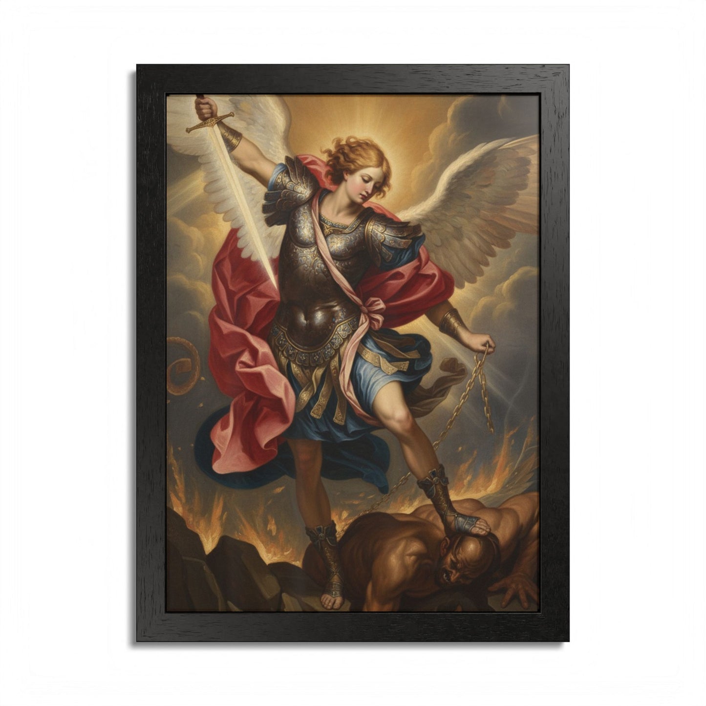 Saint Michael Framed Poster — Archangel Wall Art Print
