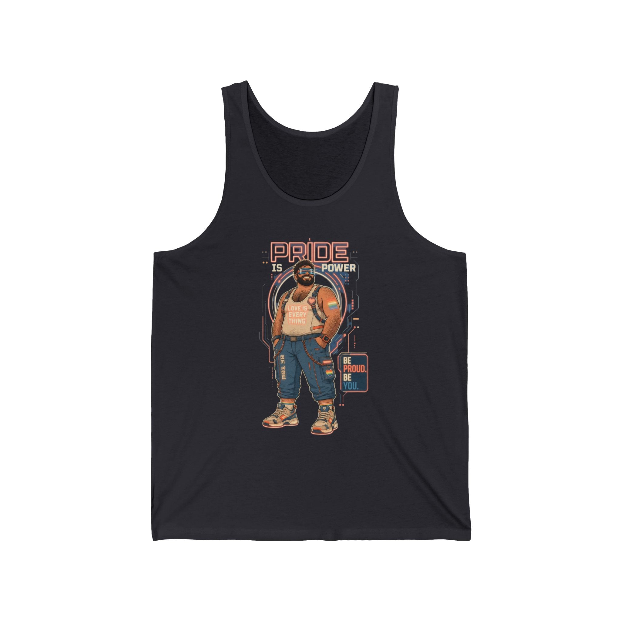 Pride & Power Tank Top — Retro Bear DJ Graphic Tank