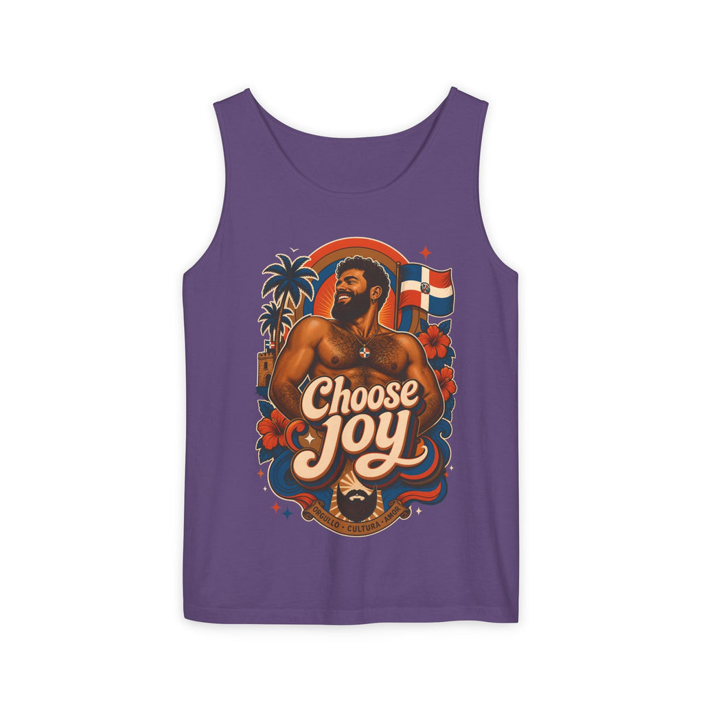Choose Joy Tank Top — Vintage Tropical Pride Graphic Tank