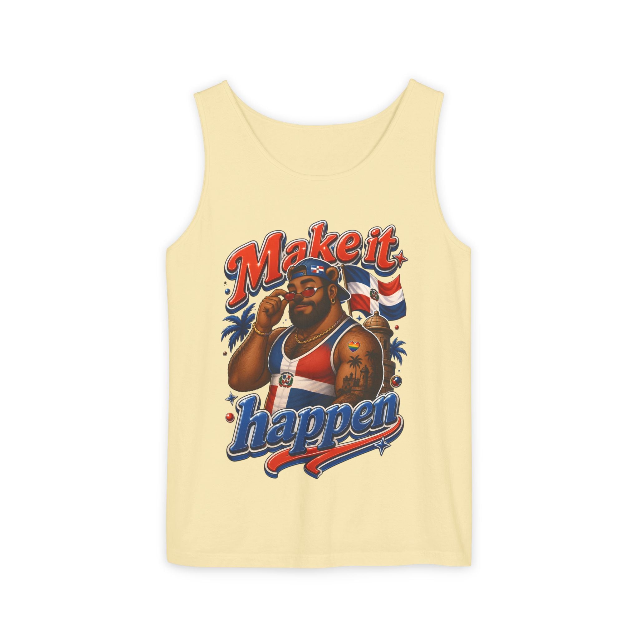 Make It Happen Tank Top — Retro Patriotic Motivational Muscle Tee