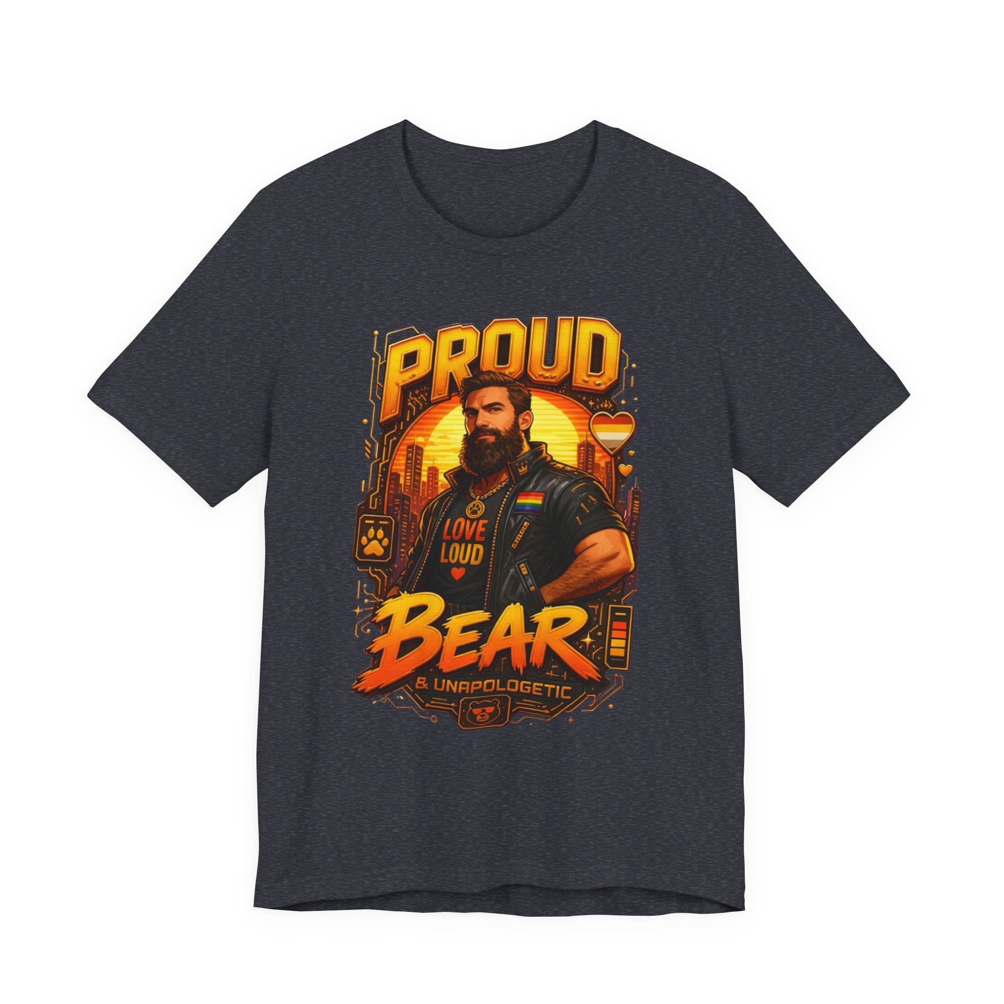 Proud Bear T-Shirt – Vintage Biker ‘Love Loud’ Graphic Tee
