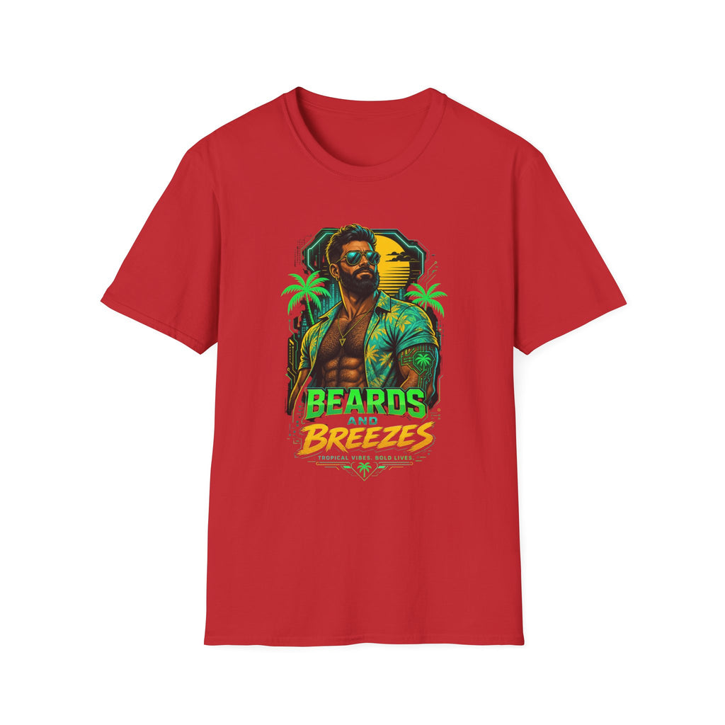 Beards and Breezes Tropical T-Shirt — Retro Beach Vibe Graphic Tee