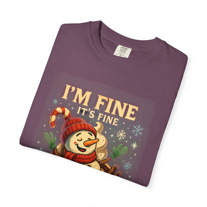 Funny Holiday T-Shirt: I'm Fine, Just Having a Meltdown, Unisex Gift, Christmas Humor Top, Seasonal Tee, Lighthearted Apparel