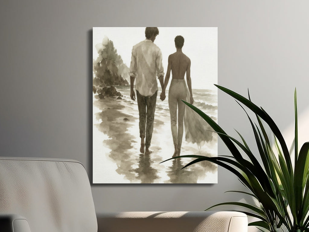 Couple walking hand